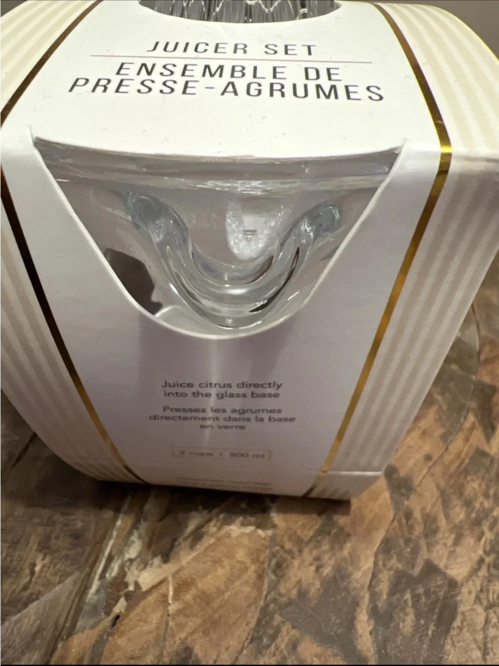 JOIE FOOTED GLASS CITRUS JUICER SET